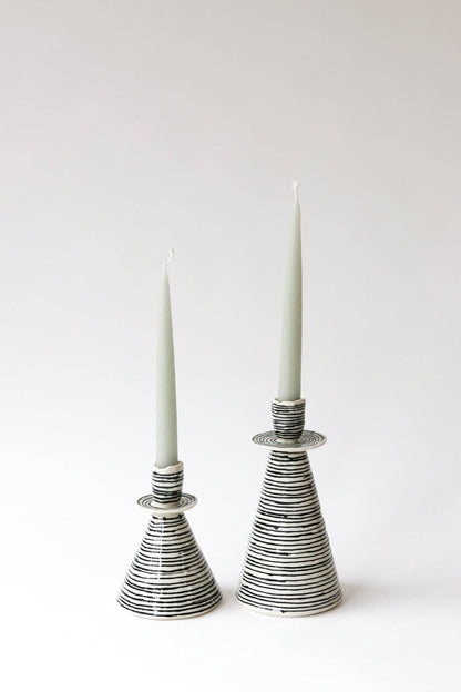 Elizabeth Benotti Ceramics - Everyday Pinched Candlestick Holder: Daybreak / Short - PMA Store at the Portland Museum of Art, Maine