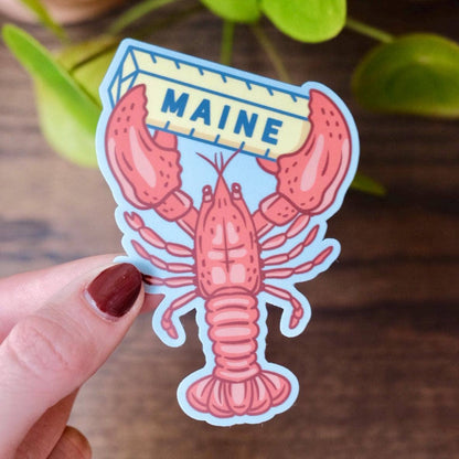 Stuck on Maine - Maine Lobster & Butter Sticker — Vinyl, Waterproof Sticker - PMA Store at the Portland Museum of Art, Maine