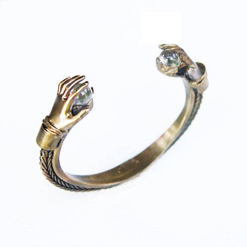 OZMA adornments - Soothsayer Cuff: Silver w/ hematite - PMA Store at the Portland Museum of Art, Maine