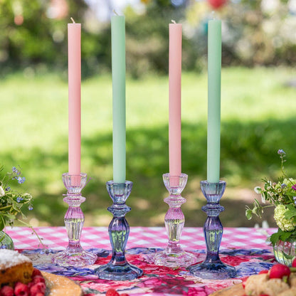 Talking Tables USA - Home, Birthday, Games & Seasonal Decor - Navy Glass Candle Holder | 4th of July Decor |