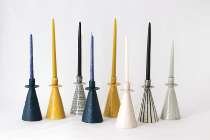 Elizabeth Benotti Ceramics - Everyday Pinched Candlestick Holder: Daybreak / Short - PMA Store at the Portland Museum of Art, Maine