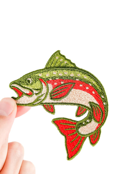 Field Trip Threads - Brook Trout Patch – Embroidered Iron-On Fisherman Patch - PMA Store at the Portland Museum of Art, Maine