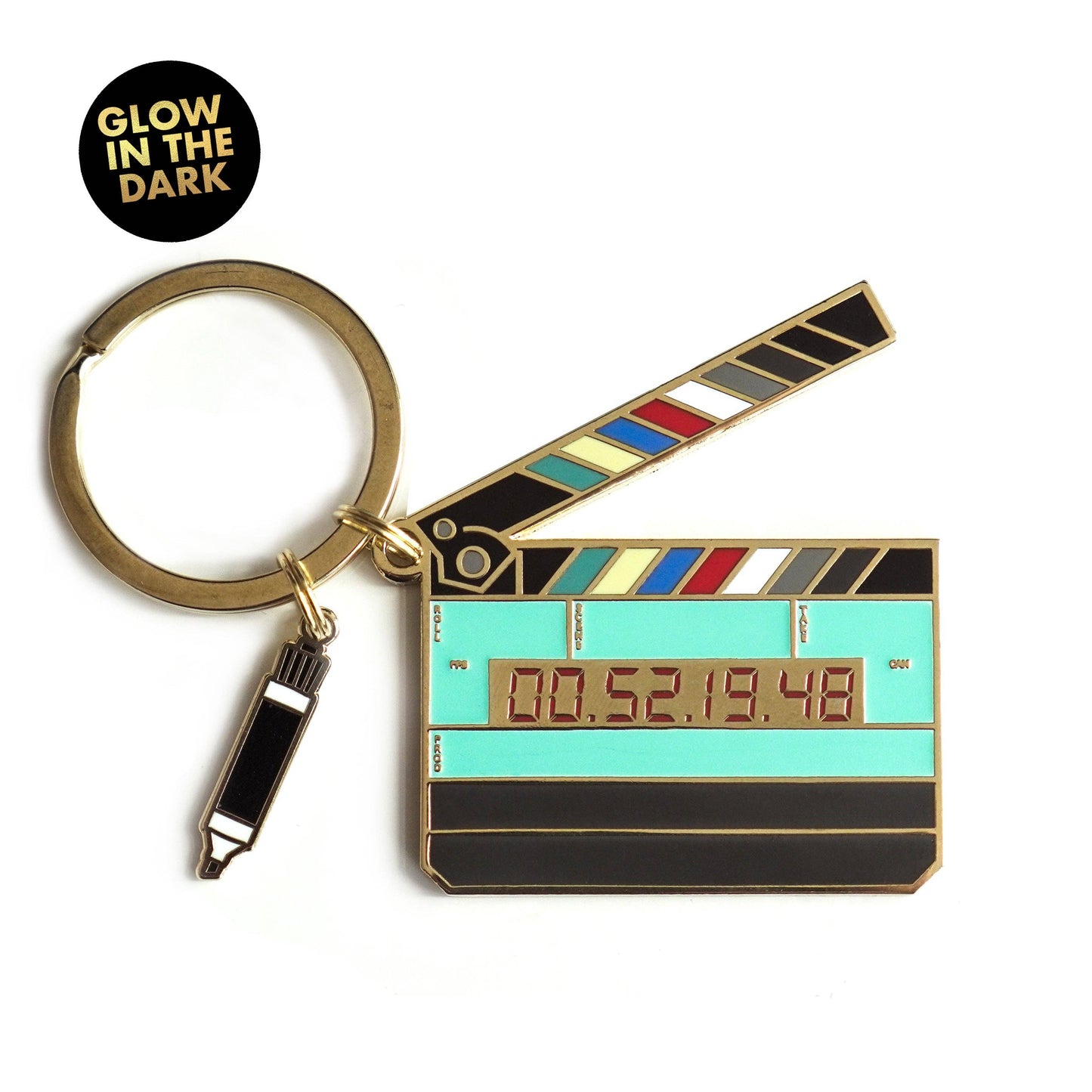 Glow in the Dark Large Movie Slate Keychain