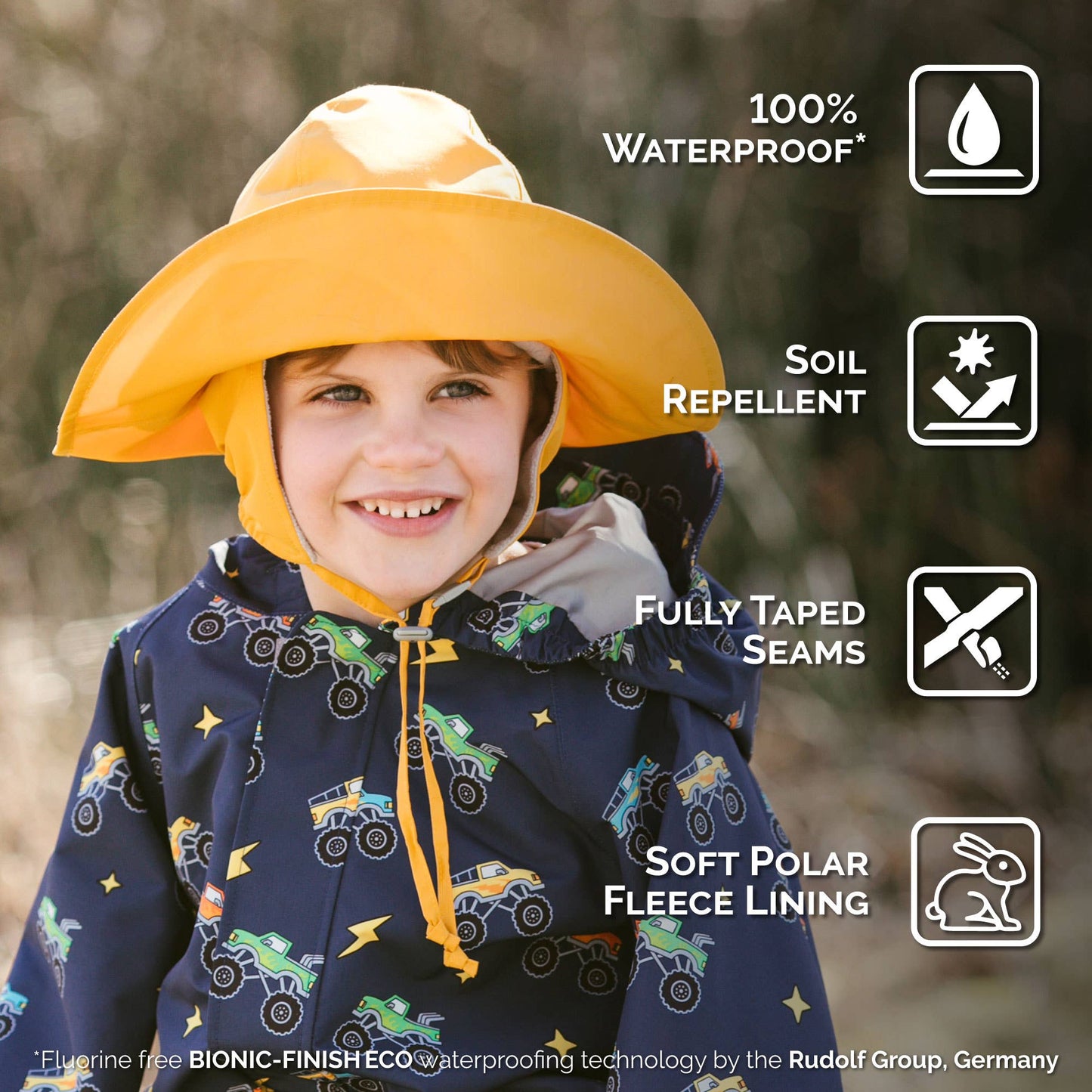 Jan & Jul - Yellow | Kids Waterproof Rain Hats: XL - PMA Store at the Portland Museum of Art, Maine