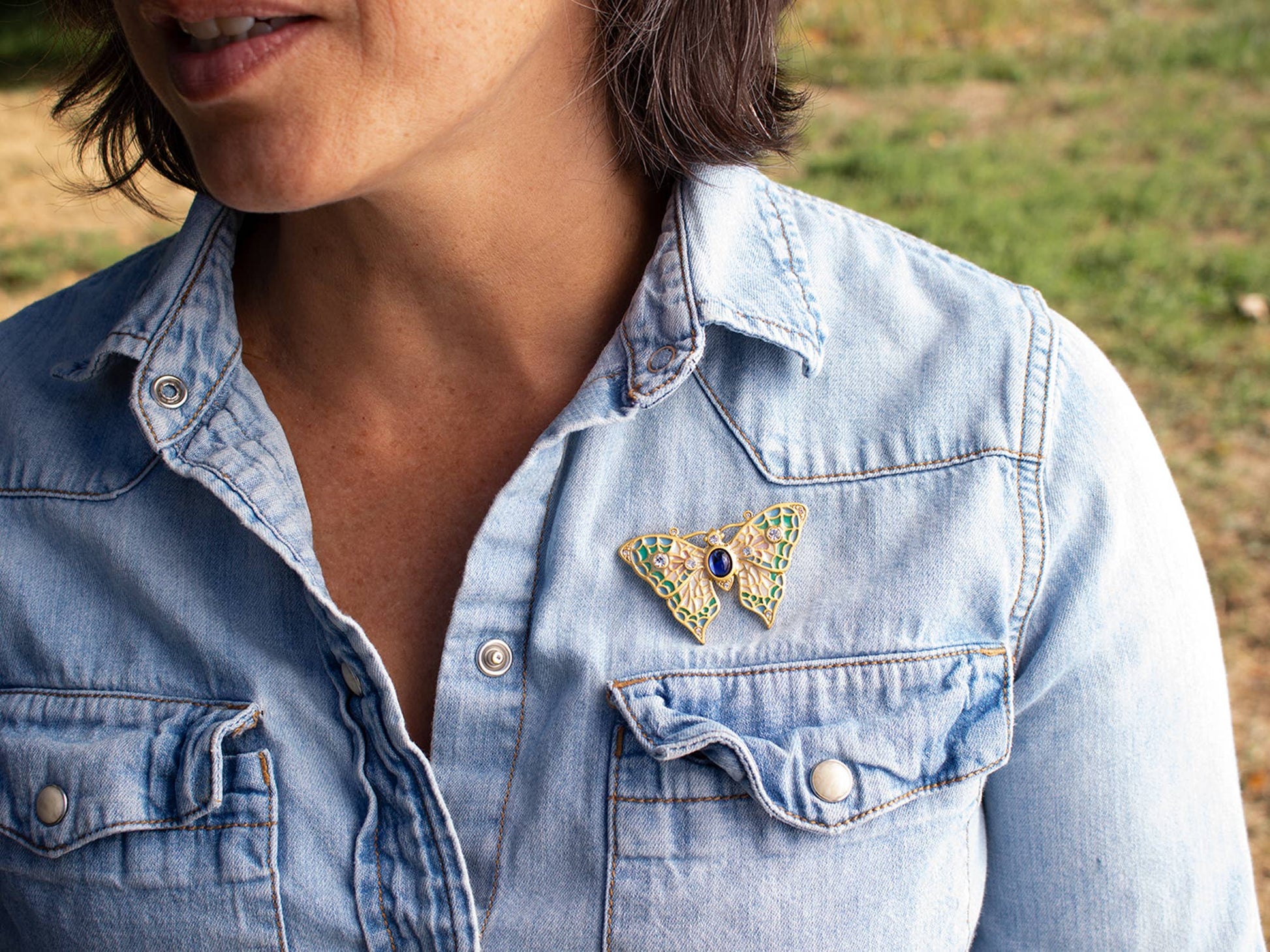 Jeweled Butterfly Pin/Pendant - PMA Store at the Portland Museum of Art, Maine