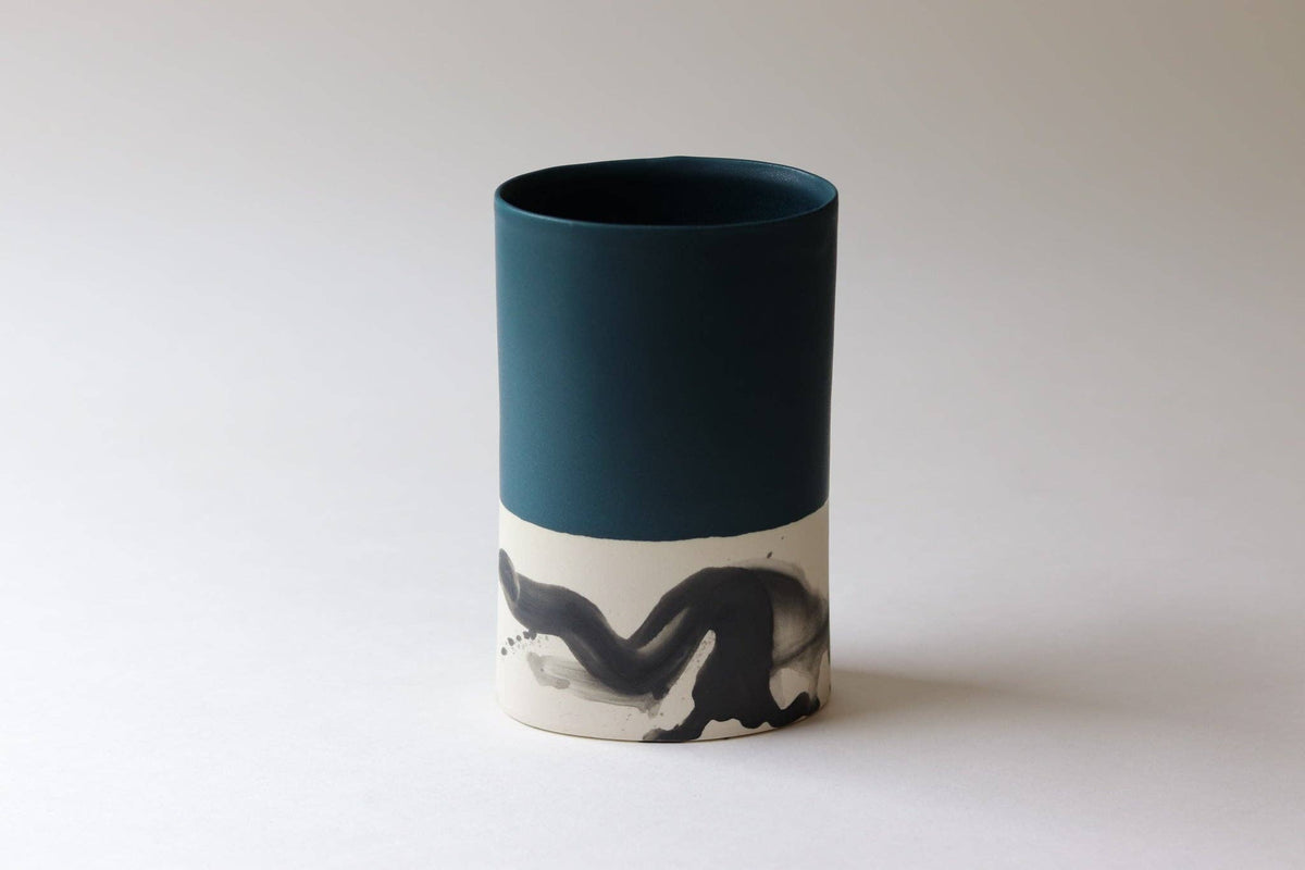 Elizabeth Benotti Ceramics - Splatter Oval Vase: Daybreak - PMA Store at the Portland Museum of Art, Maine