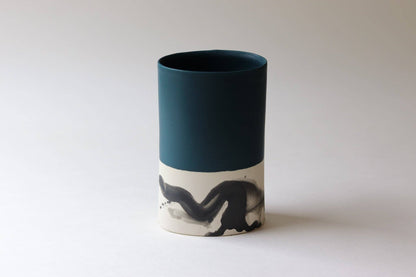 Elizabeth Benotti Ceramics - Splatter Oval Vase: Daybreak - PMA Store at the Portland Museum of Art, Maine