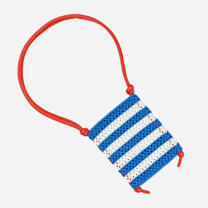 Stripe Raffia Phone Sling: Poppy - PMA Store at the Portland Museum of Art, Maine