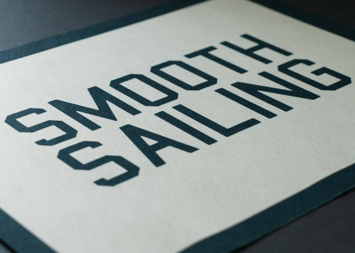Benoit's Design Co. - Smooth Sailing Felt Banner: Smooth Sailing Black and White - PMA Store at the Portland Museum of Art, Maine