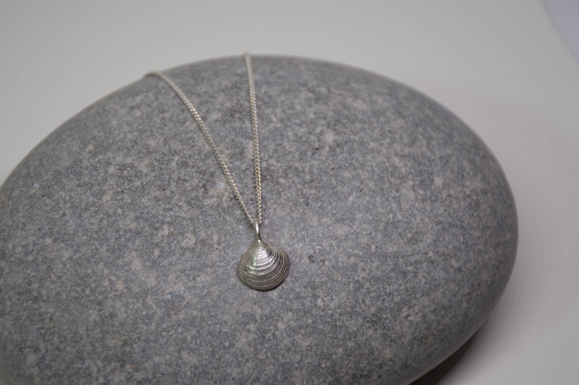 Sea Salt & Silver - Petite Falmouth Clam Shell Necklace - PMA Store at the Portland Museum of Art, Maine