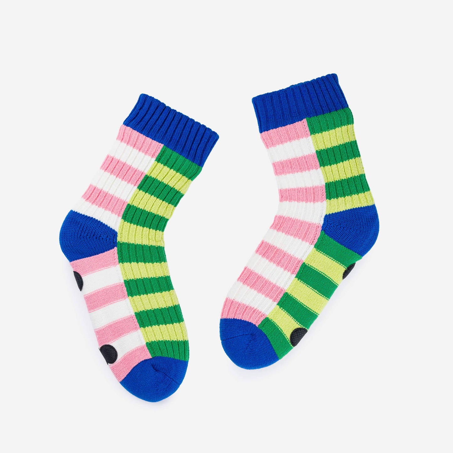 Super Stripe Knit House Socks: Poppy Lilac / L/XL - W 9.5-12.5<br>M 8-11 - PMA Store at the Portland Museum of Art, Maine