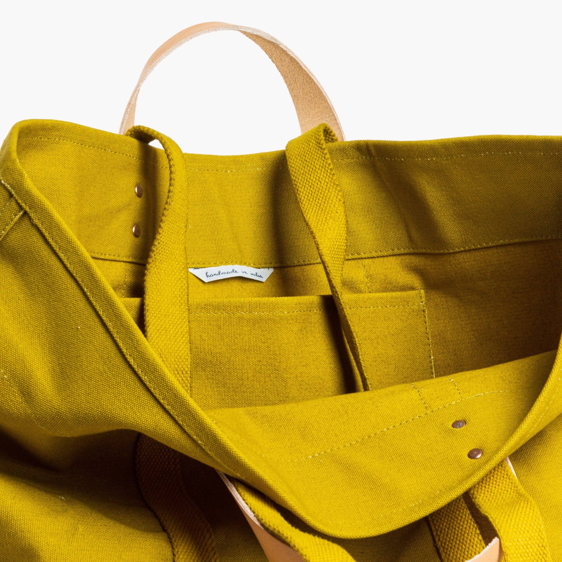 IMMODEST COTTON - Large East West Tote | Chartreuse - PMA Store at the Portland Museum of Art, Maine