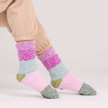 Color Band House Socks: Poppy Teal / L/XL - W 9.5-12.5<br>M 8-11 - PMA Store at the Portland Museum of Art, Maine