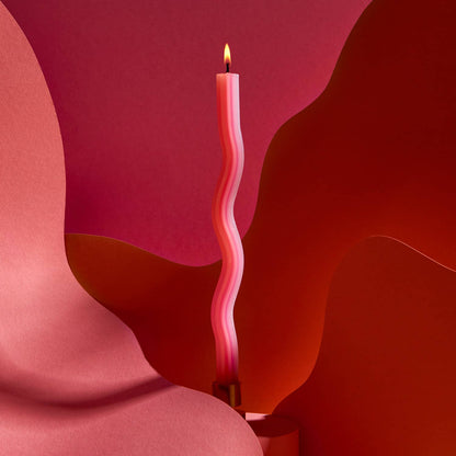54 Celsius - Wiggle Candles - Orange (2 Pack) - 11" Vibrant Taper Candles - PMA Store at the Portland Museum of Art, Maine
