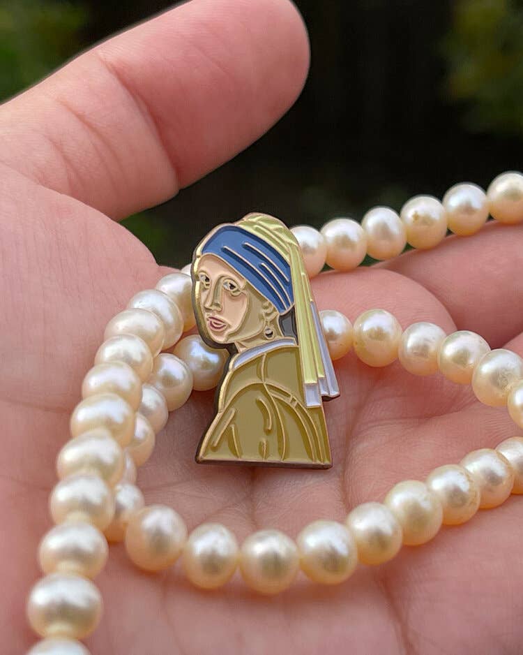 Pin Museum - Girl with a Pearl Earring • Enamel Pin - PMA Store at the Portland Museum of Art, Maine