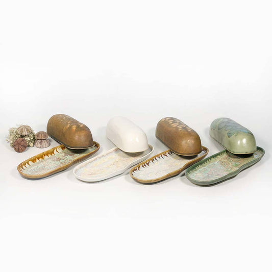 Alison Evans Ceramics - Razor Butter Dish: Seafoam - PMA Store at the Portland Museum of Art, Maine