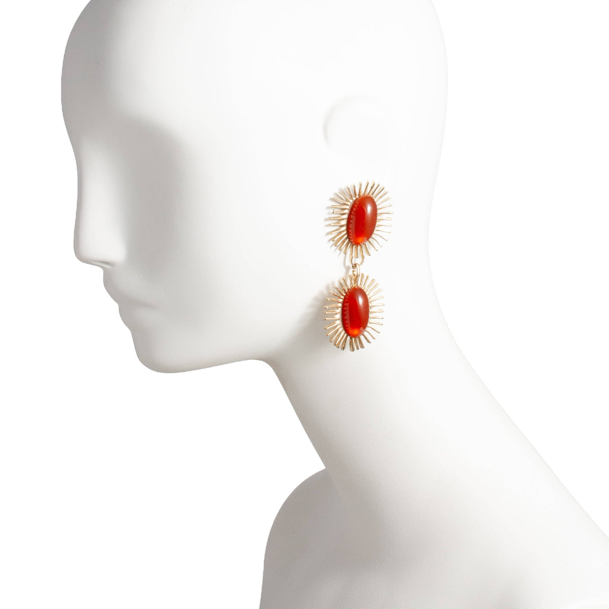 CASTLECLIFF - REINA EARRING: WINE//BRASS - PMA Store at the Portland Museum of Art, Maine