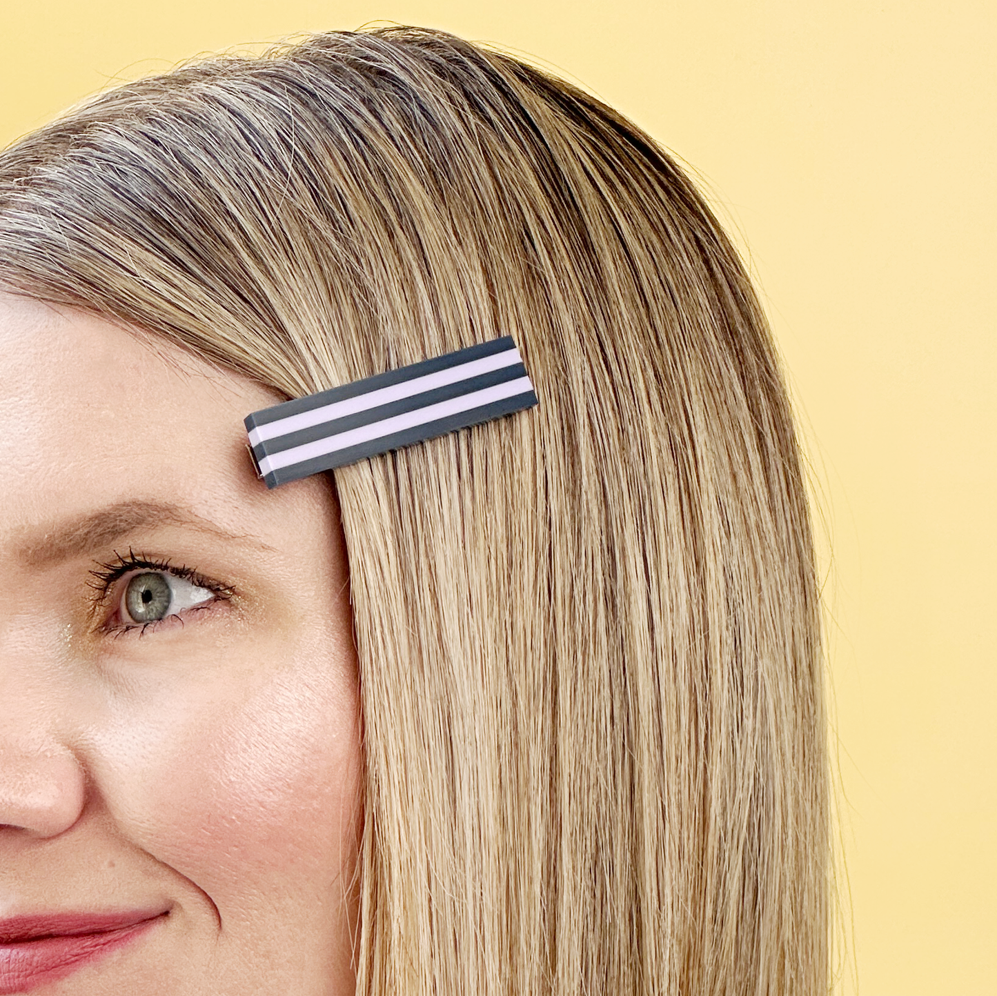 Combinist Goods - Striped Hair Clip | Large: Cornflower Blue | Green