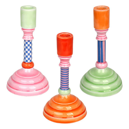 Talking Tables USA - Home, Birthday, Games & Seasonal Decor - Enamel Candle Holder Set - 18cm | Summer Home Decor Gifts |
