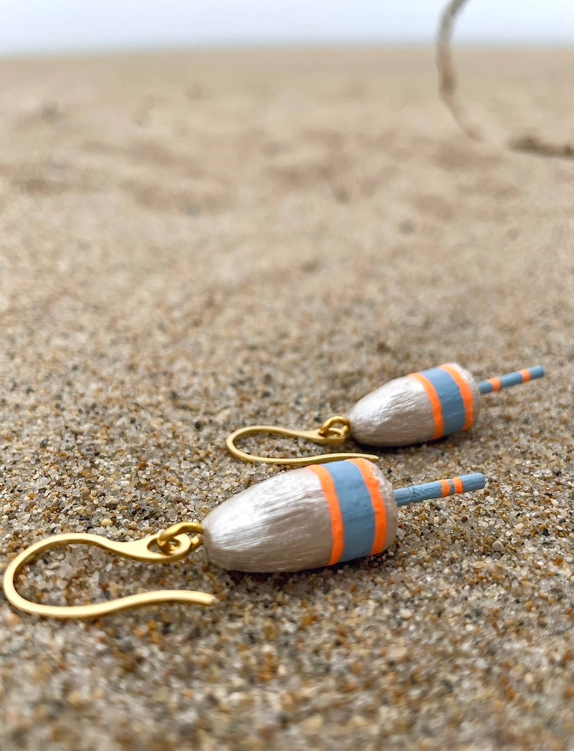 Blue Harbour Boatique - Buoy Earrings: White - PMA Store at the Portland Museum of Art, Maine