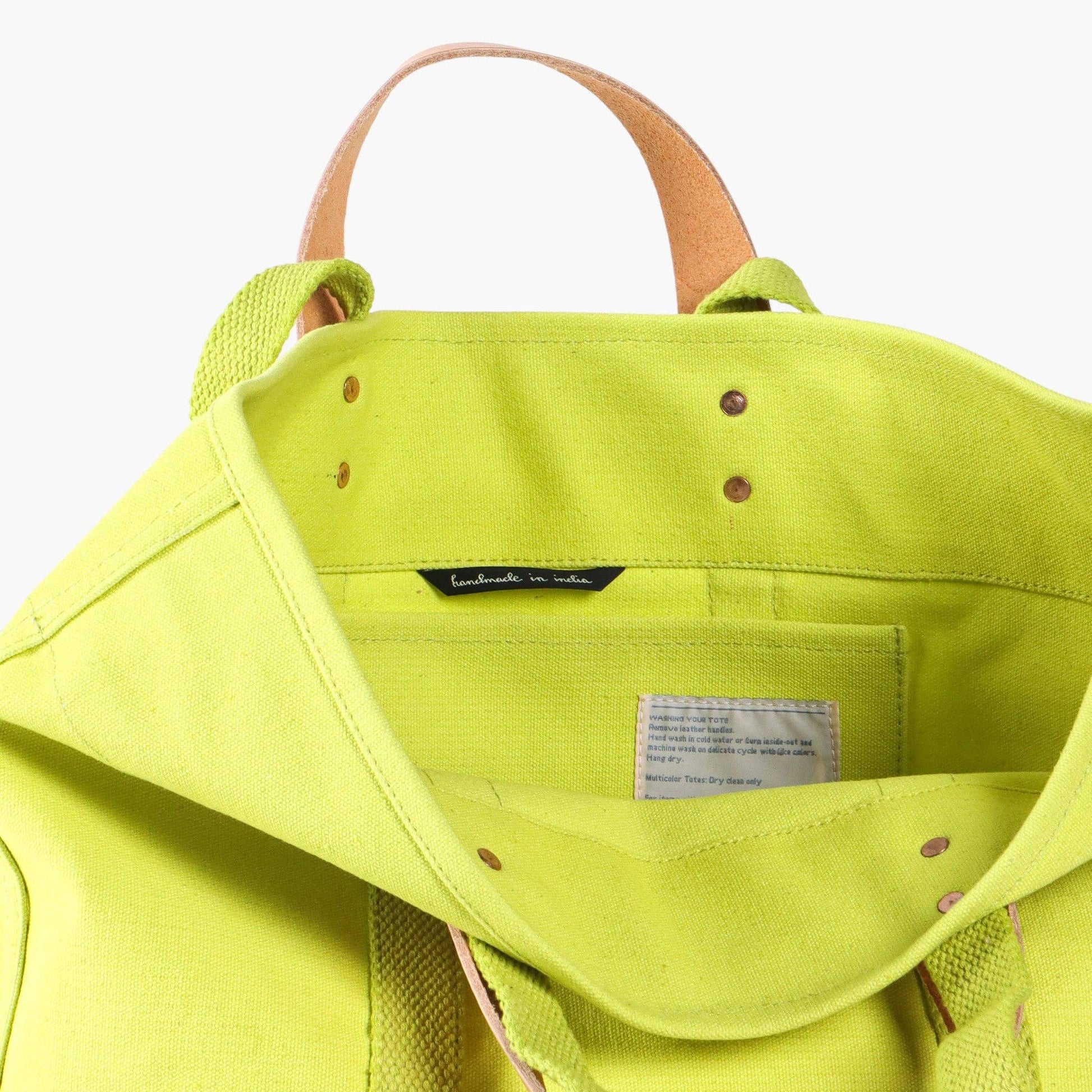 IMMODEST COTTON - Small East West Tote | Lime - PMA Store at the Portland Museum of Art, Maine