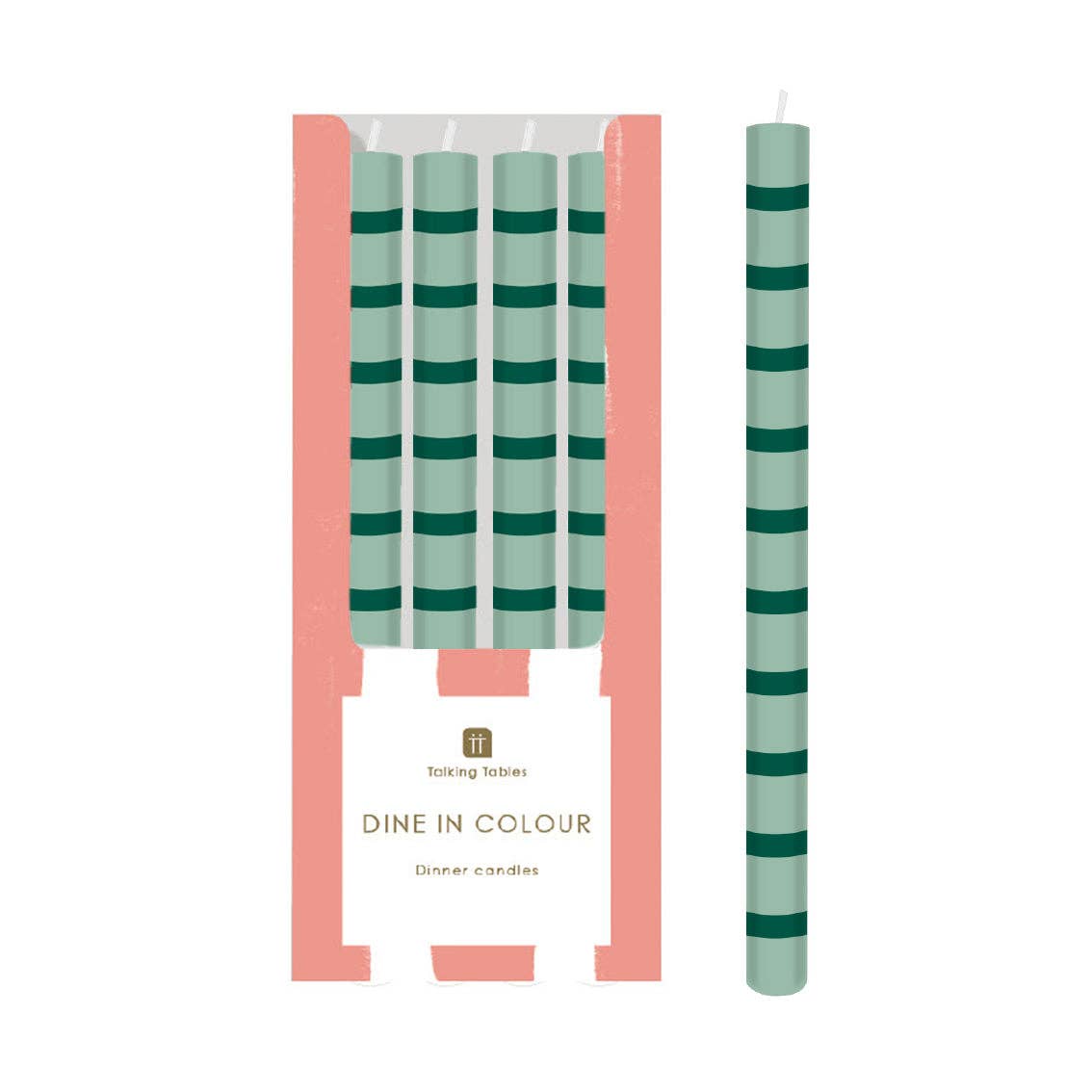 Green Stripe Taper Candle | POS Unit | Gifts | - PMA Store at the Portland Museum of Art, Maine
