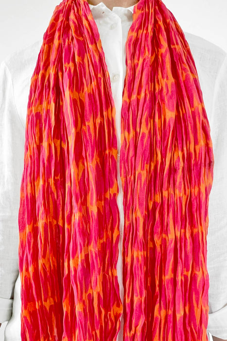 See Design - Cotton Scarf: Speck Fuchsia/Orange