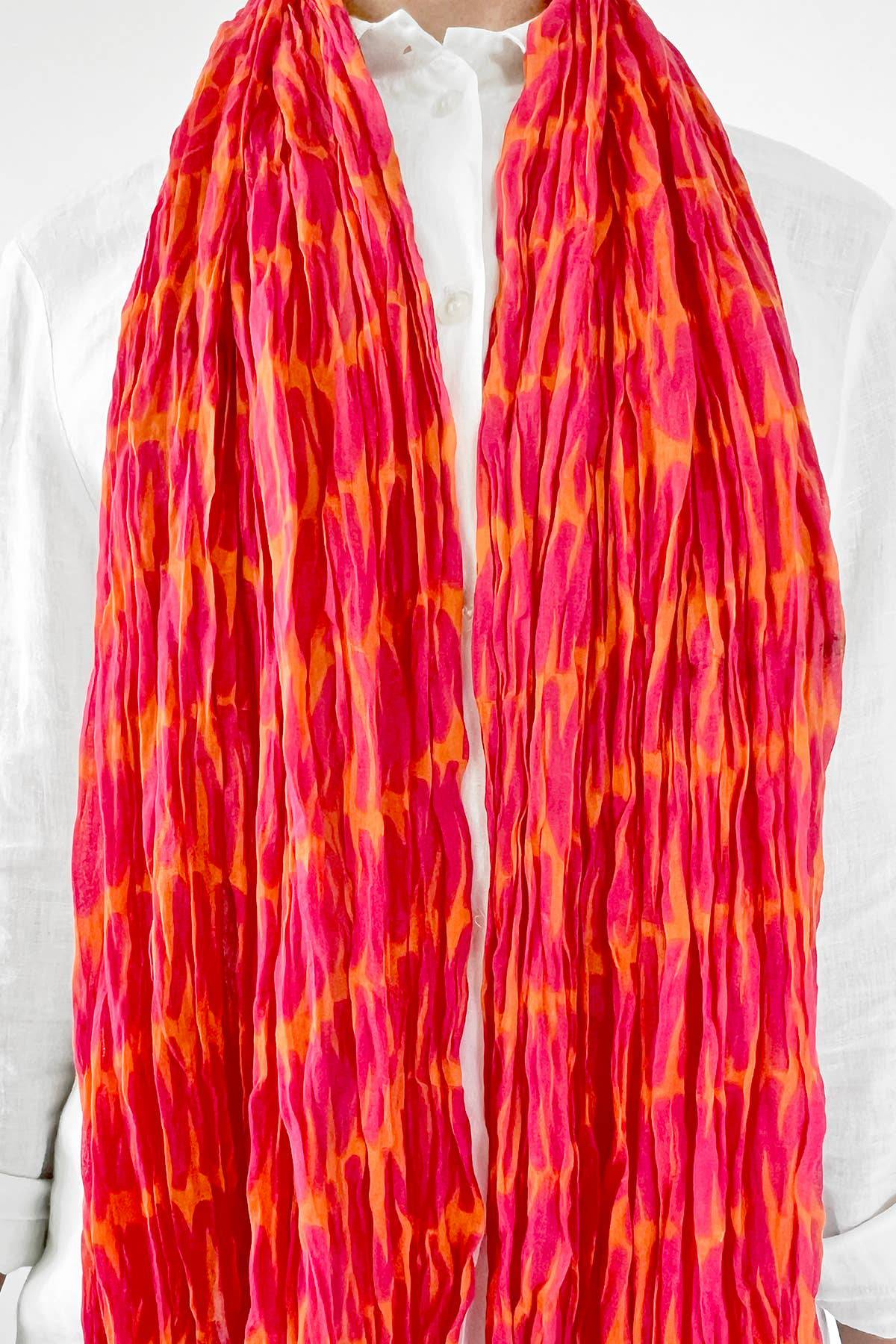 See Design - Cotton Scarf: Notes Yellow/Pink - PMA Store at the Portland Museum of Art, Maine