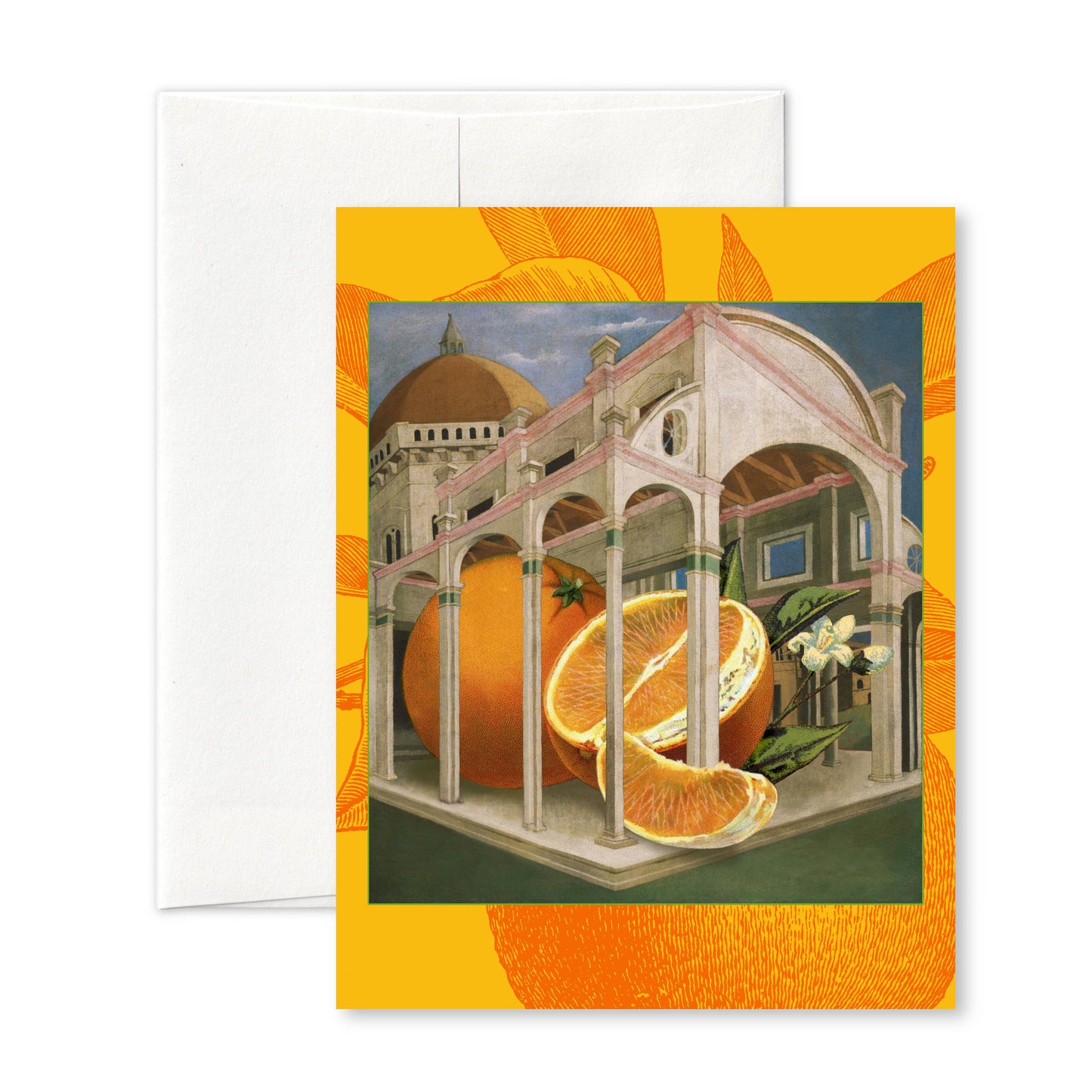 Pictrix Design - “Big produce: Oranges” A2 notecard: Recycled white envelopes - PMA Store at the Portland Museum of Art, Maine