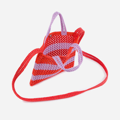 Stripe Raffia Mini Tote: Poppy Lilac - PMA Store at the Portland Museum of Art, Maine