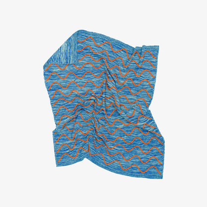 Squiggle Stripe Knit Throw: Poppy Jade - PMA Store at the Portland Museum of Art, Maine