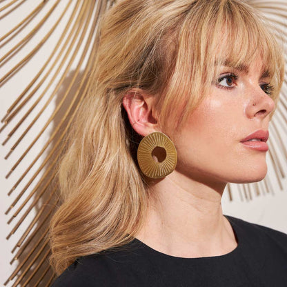MULXIPLY - Ray Statement Earrings - Brass - PMA Store at the Portland Museum of Art, Maine