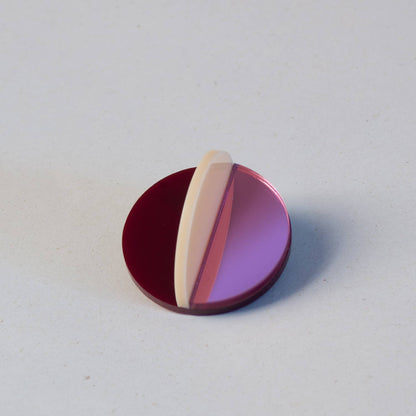 Pamela Coromoto - Dexel Brooch - Vibrant Palette: Green Mirror, Bordeaux and Magenta