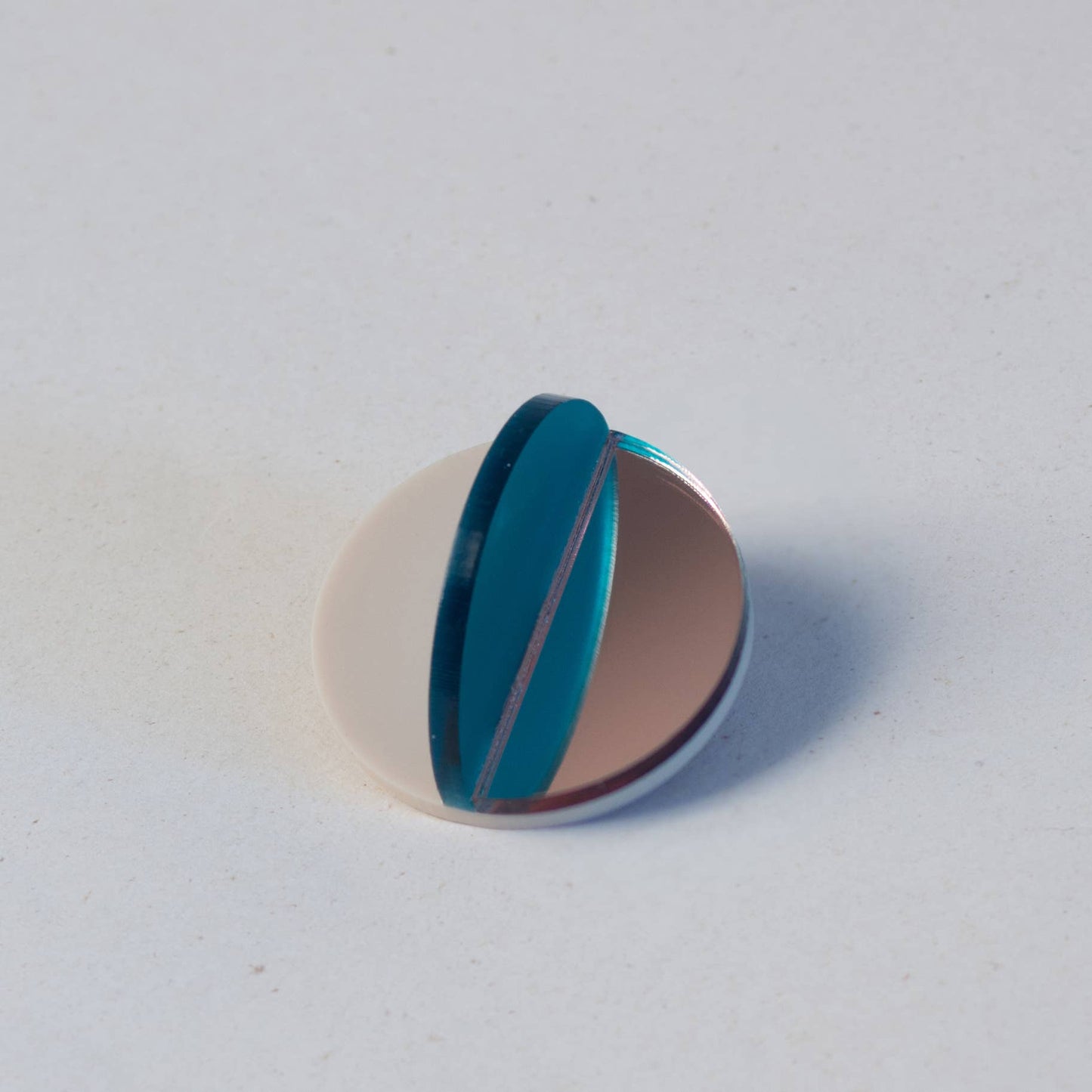 Pamela Coromoto - Dexel Brooch - Vibrant Palette: Bronze Mirror, Purple and Mint