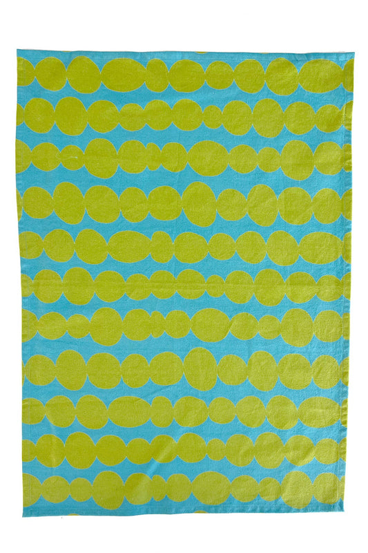 See Design - Tea Towels (Set of 2): Small Totem Aqua/Citron - PMA Store at the Portland Museum of Art, Maine