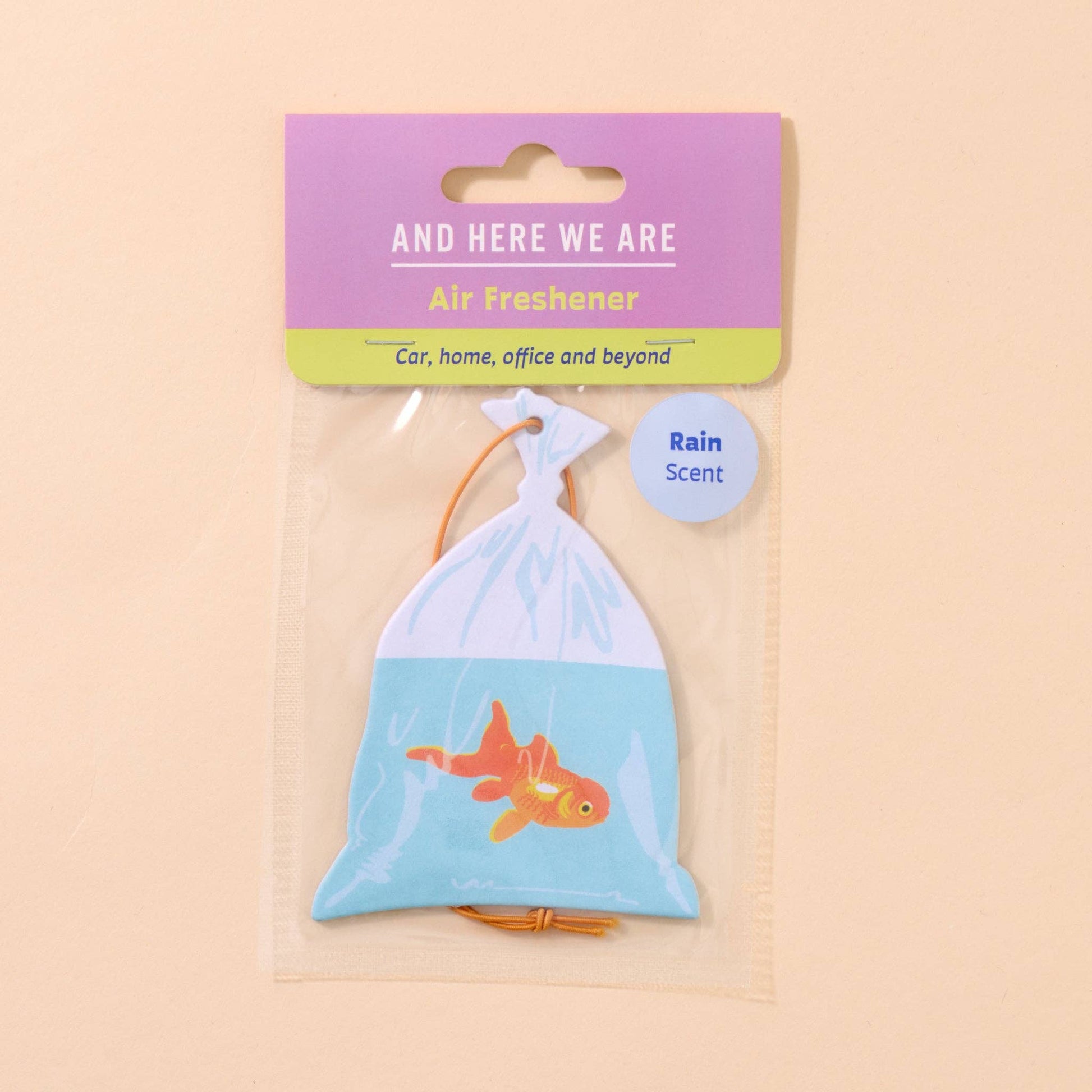 And Here We Are - Air Freshener—Goldfish in Bag—Rain Scent (Circus, Fun Gift) - PMA Store at the Portland Museum of Art, Maine