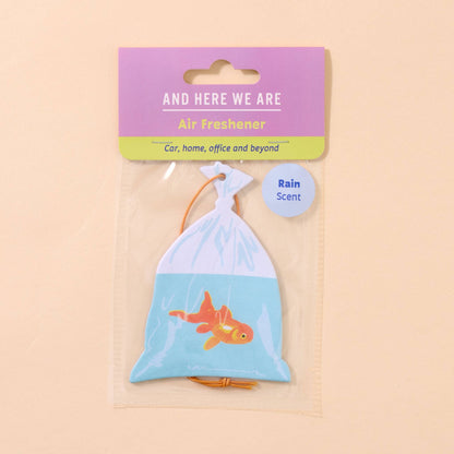 And Here We Are - Air Freshener—Goldfish in Bag—Rain Scent (Circus, Fun Gift) - PMA Store at the Portland Museum of Art, Maine