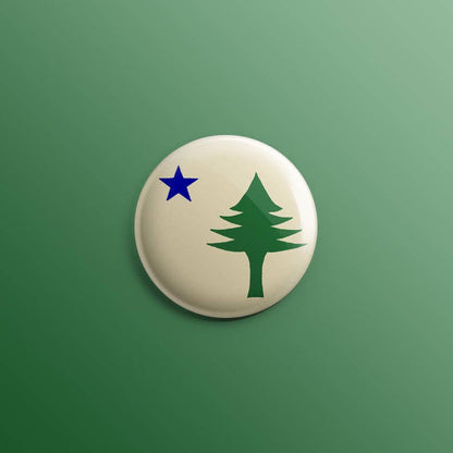 Quiet Tide Goods - Maine 1901 State Flag 1inch Pin - PMA Store at the Portland Museum of Art, Maine