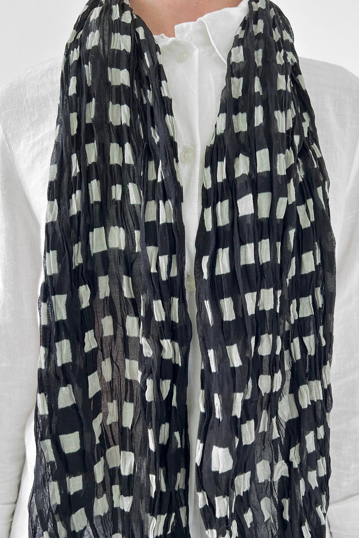 See Design - Cotton Scarf: Sonnet Black/Khaki - PMA Store at the Portland Museum of Art, Maine