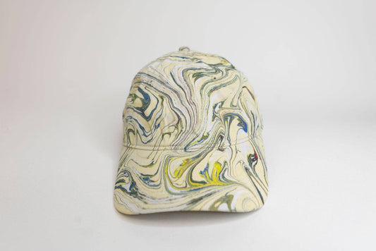 Tempered East - Marbled Dad Hat: Swirls: White
