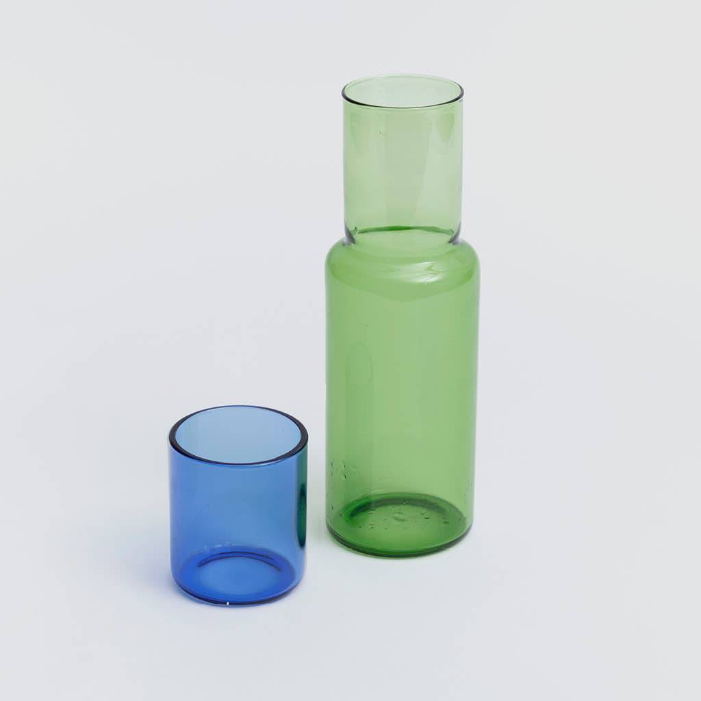 Block Design - Duo Tone Glass Carafe: Pink/Green - PMA Store at the Portland Museum of Art, Maine