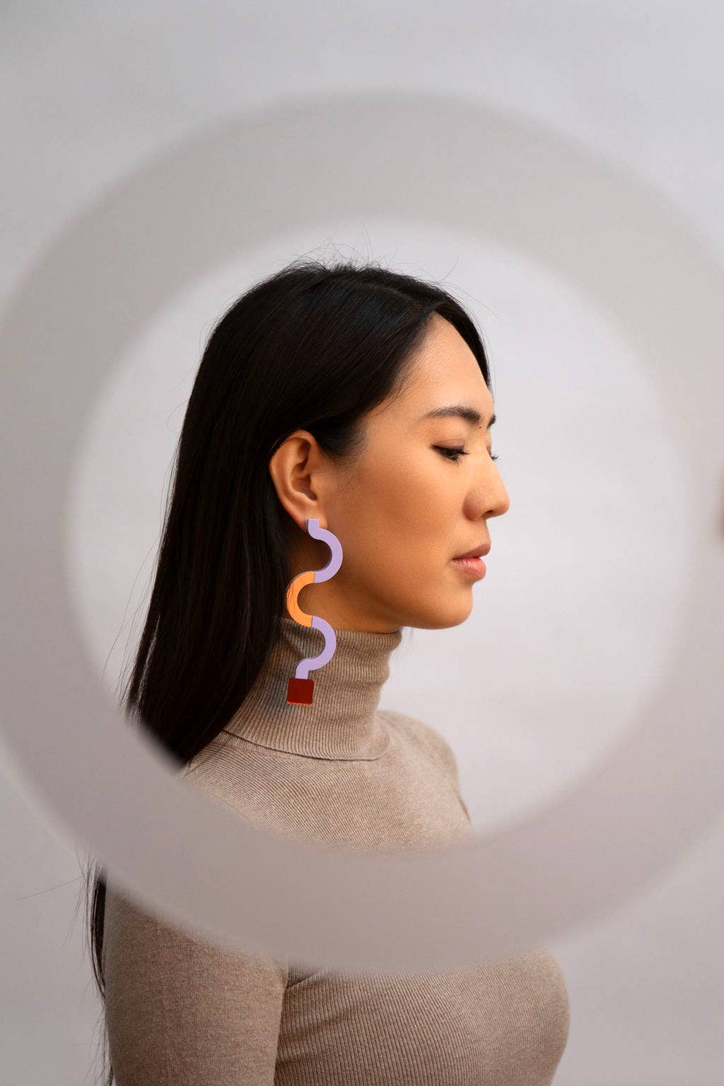 Pamela Coromoto - NEW Memphis Statement Earrings - Bold & unforgettable: Lilac/Salmon