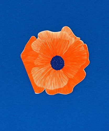 Avery Reed - Oriental Poppy Die-Cut Greeting Card