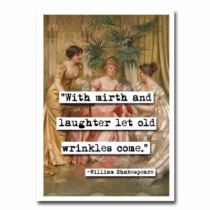 ChicalooKate - William Shakespeare With Mirth Quote Blank Greeting Card
