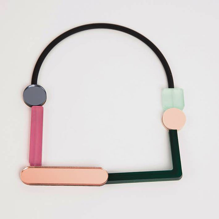 NEW Impulse Necklace - O: Royal Green Gold Rose and Beige - PMA Store at the Portland Museum of Art, Maine
