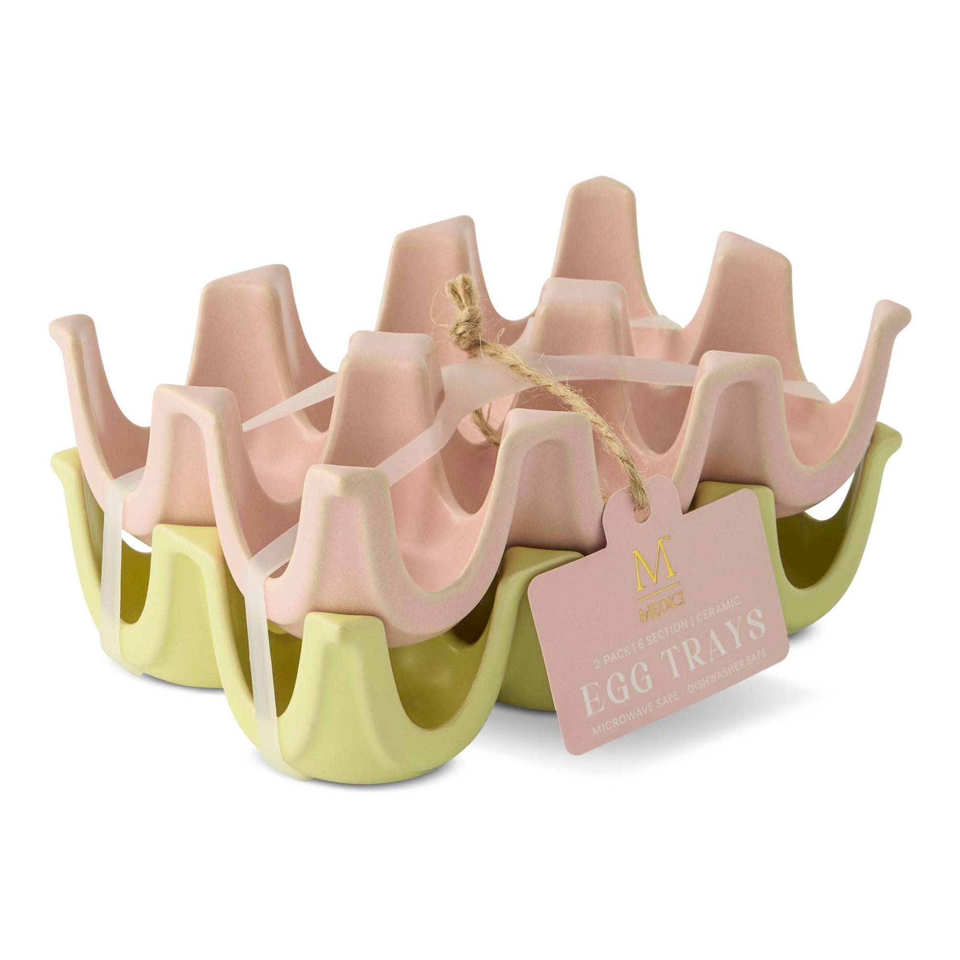 2pk 6 Section Ceramic Egg Tray - FNT/PNF - PMA Store at the Portland Museum of Art, Maine