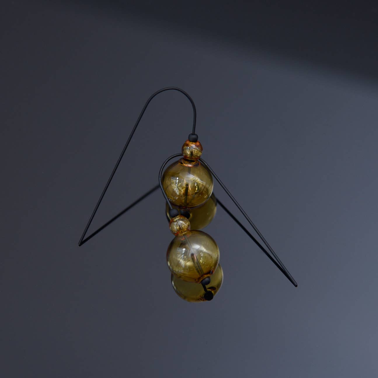 Pursuits - Mini Scoop Earrings: Glass Grey