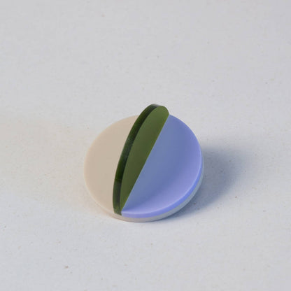 Pamela Coromoto - Dexel Brooch - Vibrant Palette: Green Mirror, Bordeaux and Magenta
