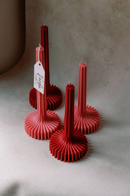 Verba Candle Co - Valentine's Red Vase taper Candle, : Red / Unscented / Large - PMA Store at the Portland Museum of Art, Maine