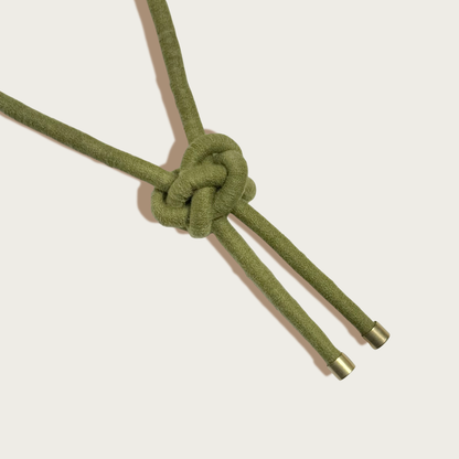 SASHA - Lanyard Knot Textile Necklace: Moss Cotton
